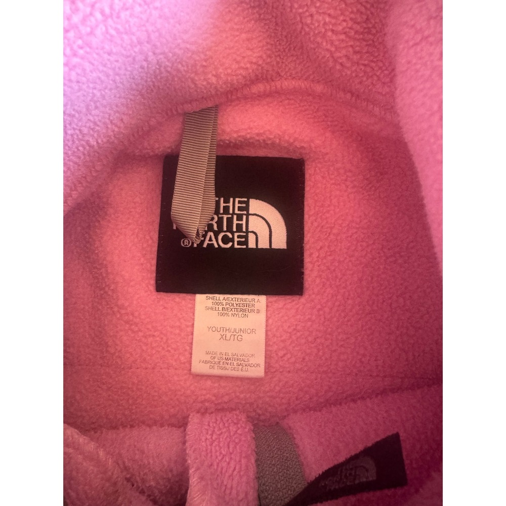 The North Face Fleece Jacket Pink Gray Youth XL Full Zip Outdoor - Picture 4 of 5